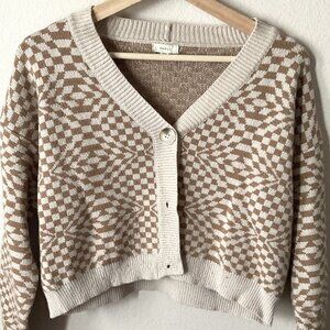 Debut| Checker Crop Sweater